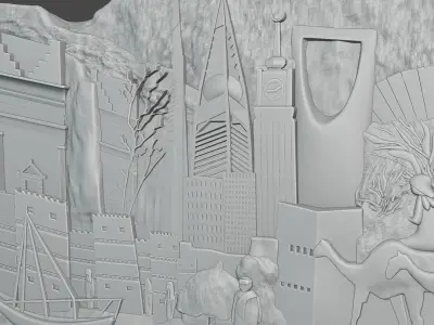 3D Saudi Arabia skyline souvenir 3D print model
