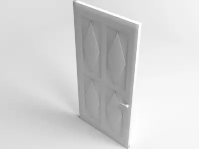 Door 8 wooden with pattern 3D model