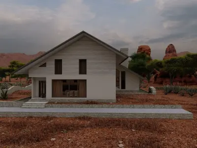 Casa Scene-villa-modern house 3D model 77