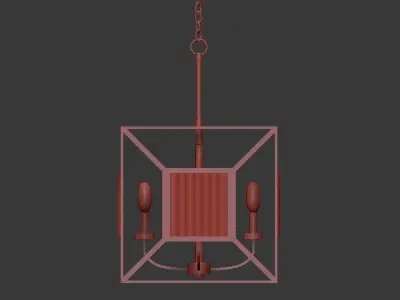 Cage 4 Light Chandelier 3D model