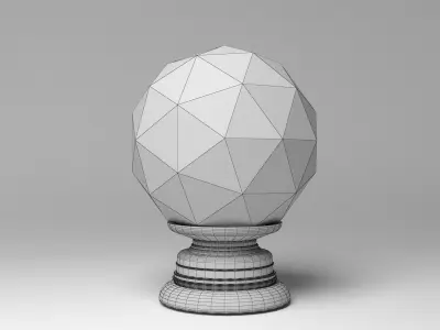 Crystal Faceted Cut Glass Knob 3D model