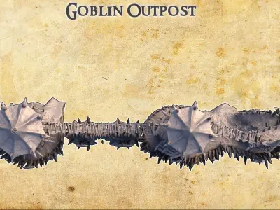 Goblin Outpost Tabletop Terrain 28MM 3D print model 3D print model