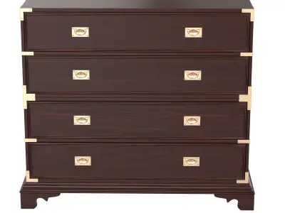 Ralph Lauren Campaign Style Mahogany Finished Shotwell Dresser 3D model
