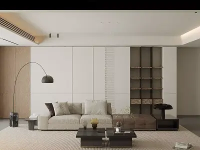 Light luxury living room 3D model shop