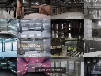 Studio Loft 3D Model Pack