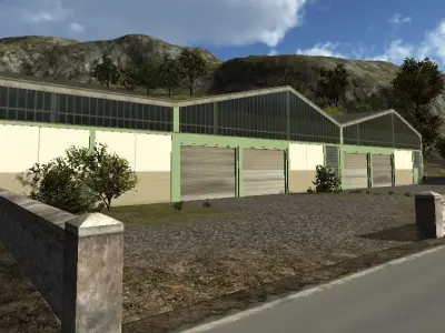 Industrial buildings collection Low-poly 3D model purchase