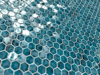 Teal Tile-01-PBR-2k-4k Texture