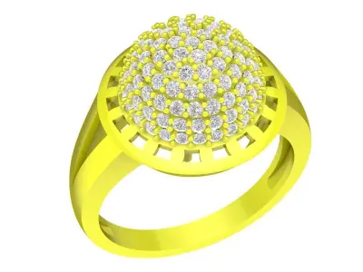 Luxury Round Pave Diamond Cluster Ring Design for Women 5757 3D print model