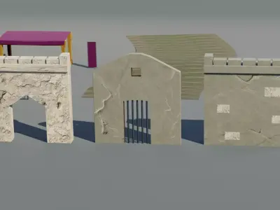 Stylized Medieval Modular Pack Low-poly 3D model