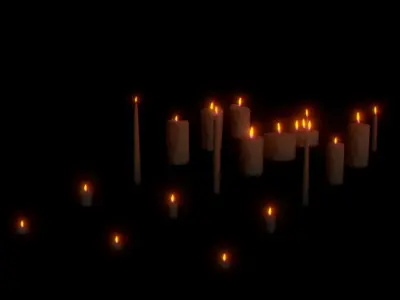 Candles animated pack Low-poly 3D model