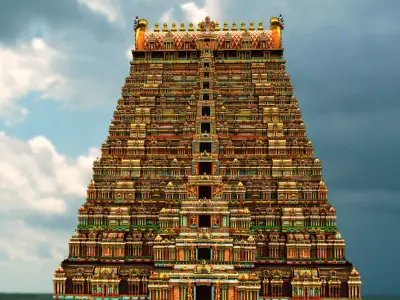 srirangam hindu temple 3D model