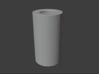 Trash Can Low-poly 3D model 11
