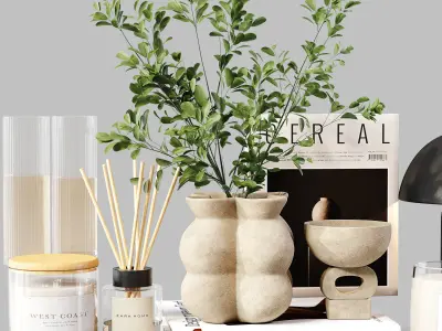 Decorative Set 223 Low-poly 3D model