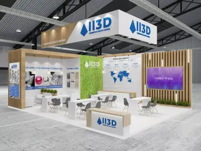 Exhibition Stand Stall Two Side Open 8X10 WITH HALL 3D model