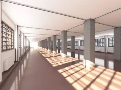 Empty Warehouse Office Space 3D model