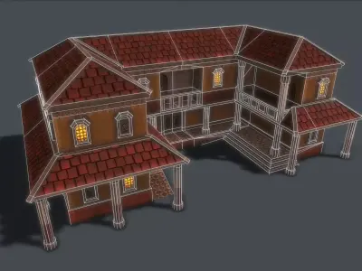Medieval-RomanTax Office Low-poly 3D model