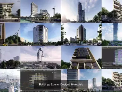 Buildings Exterior Design 3D Model Pack