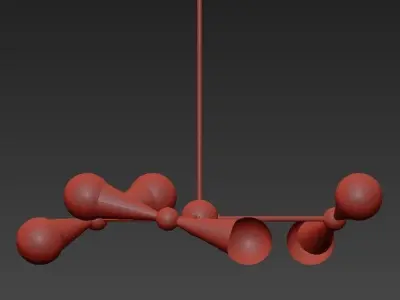 CARACAS SIX LIGHT CHANDELIER 3D model