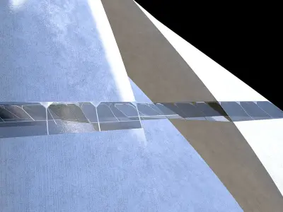 Sci fi Tower Concrete And Windows 2 3D model