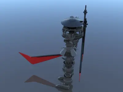  Samurai Robot Cyborg SciFi Game Character 3D model