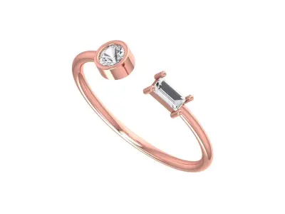 Women Open End Light Weight Band Ring 3D print model