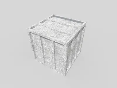 low poly metal crate Low-poly 3D model