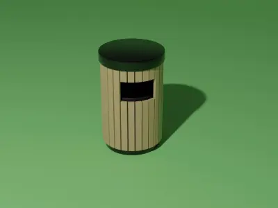 Trash bin Low-poly 3D model