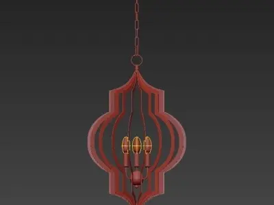 Pattern Makers Large Golden 3 Light Pendant 3D model