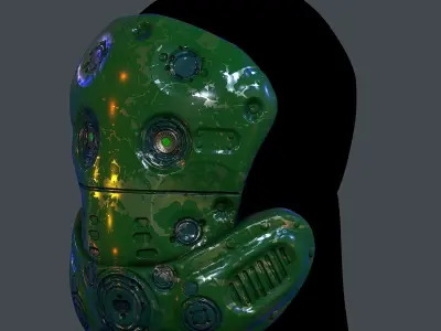 Gas mask helmet scifi Low-poly character art game space  Low-poly 3D model order