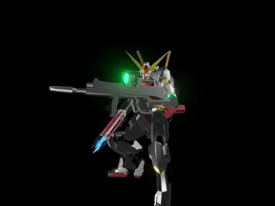 TheMechaNoid 3 gundam with lights 3D model