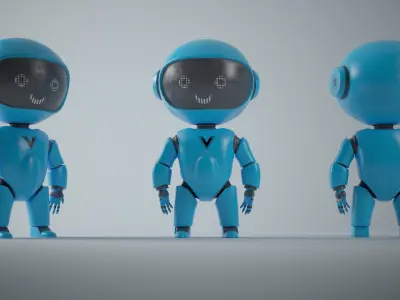 CyberBot Punk Series Low-poly 3D model