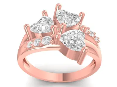 Elegant Three Stone Pear Cut Ring for Women  3431 3D print model