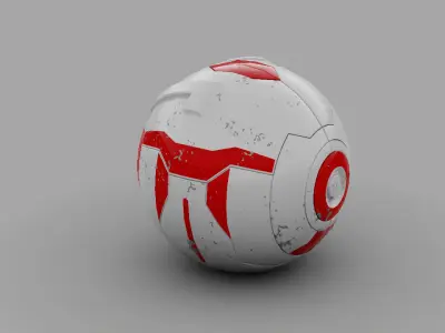 Ball robot rigged - animated character 3D model