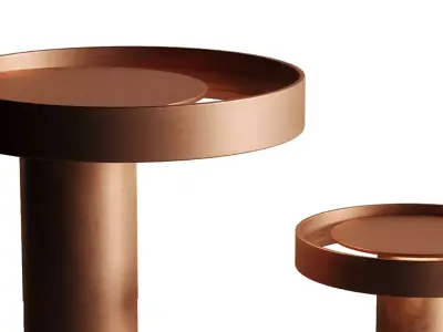 Circle Table light Low-poly 3D model