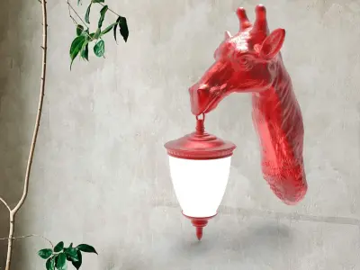 Giraffe Head Wall Lamp 3D print model