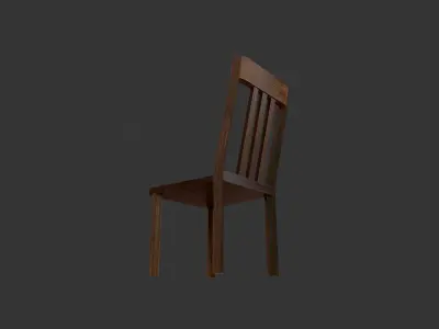 Old Wooden Chair PBR Low-poly 3D model