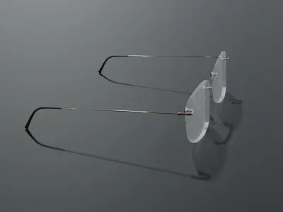 Realistic Rimless Glasses Low-poly 3D model