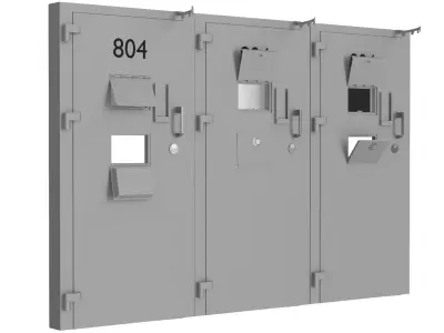 Prison Cell Security Door Steel White 3D model