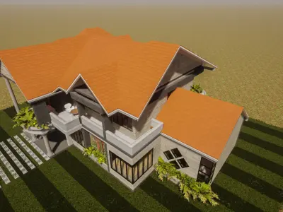 Modern Maisonette Interior and Exterior 3D model