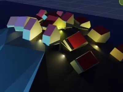 Lighthouse City Low-poly 3D model
