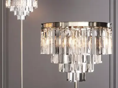RH 1920S ODEON CLEAR GLASS FLOOR LAMP 4-TIER Nickel 3D model
