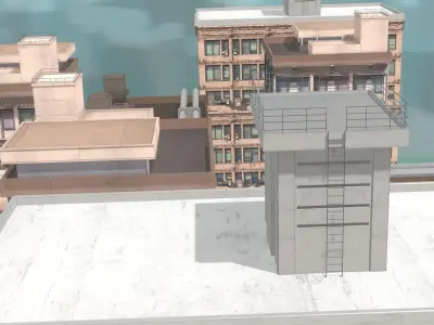 Anime Building Low-poly 3D model