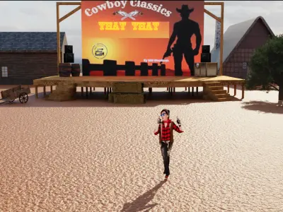 Old West town scene 3D model upd 3D model