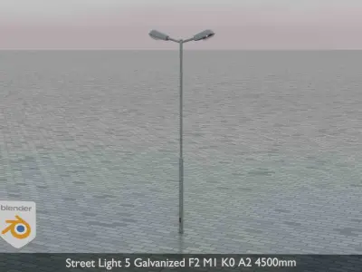 Street Light 5 Galvanized F2 M1 K0 A2 4500mm Low-poly 3D model