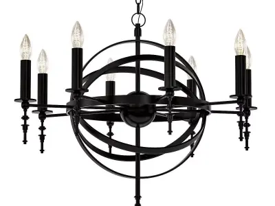 LUSSOLE chandelier with six candle holders 3D model