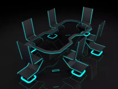 Sci Fi  Office Furniture 3D model