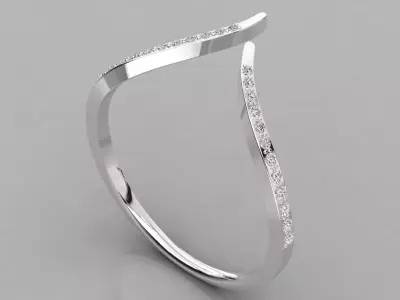 Diamond Ring 3dm stl renders details with 11 ring sizes 3D print model