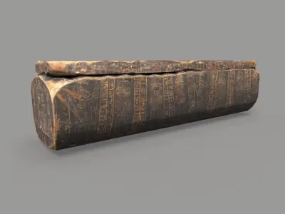 Egyptian Wooden Coffin Low-poly 3D model