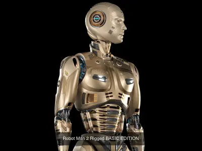 Robot man and woman plus arm 3D Model Pack