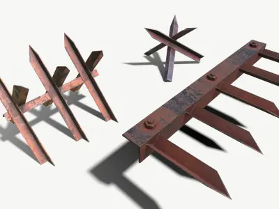 Chevaux de frise Low-poly 3D model